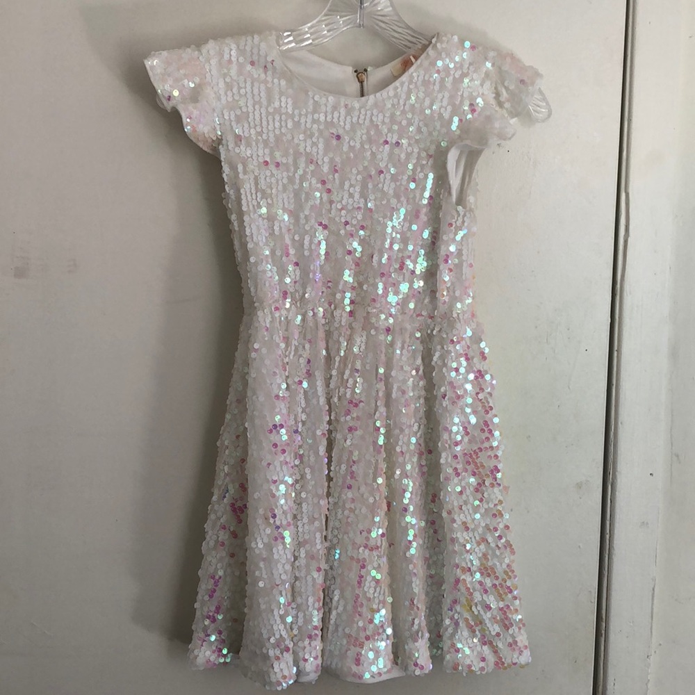 White sequined dress